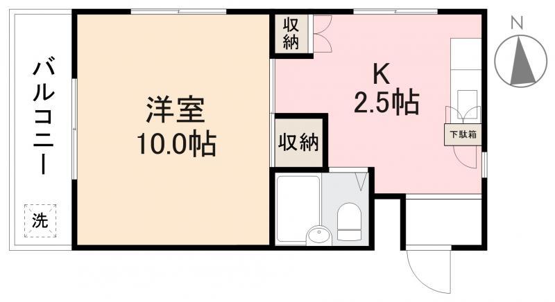 グランデ瀬戸(1K/3階)の間取り写真