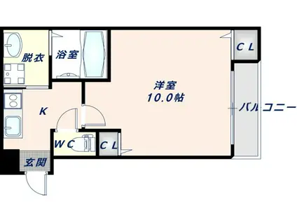 フジパレスJR長瀬(1K/2階)の間取り写真