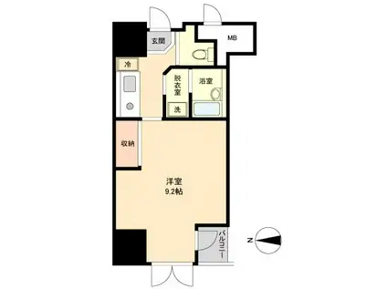 イーストン榴岡(1K/3階)の間取り写真