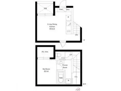 スクエアコート早稲田(1LDK/B1階)の間取り写真