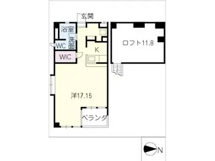 OSMANTHUS FRAGRANS(ワンルーム/9階)の間取り写真