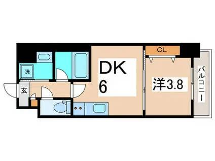 LE VIDA QUO 南堀江(1DK/2階)の間取り写真