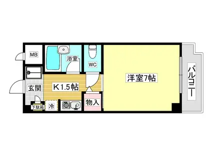 アーバネックス西宮門戸(1K/2階)の間取り写真