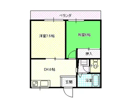 メゾンマキ(2DK/2階)の間取り写真