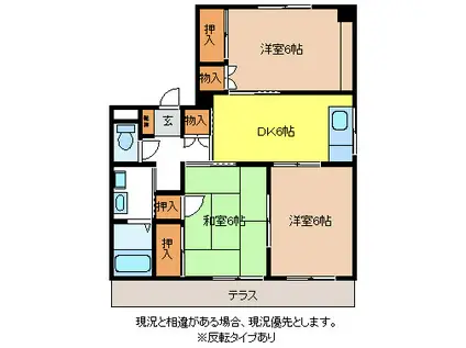 メゾン・岩渕B棟(3DK/1階)の間取り写真
