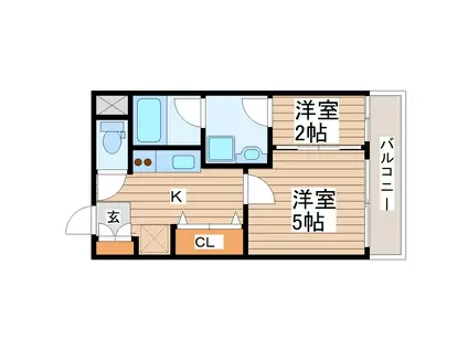 バリューIII(1K/1階)の間取り写真