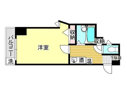 ルエメゾンロワール西公園III-I(1K/3階)の間取り写真