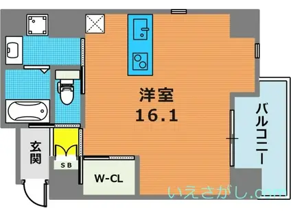 OZ CASA(ワンルーム/6階)の間取り写真