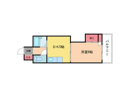 新大阪グランドハイツ北(1DK/3階)の間取り写真