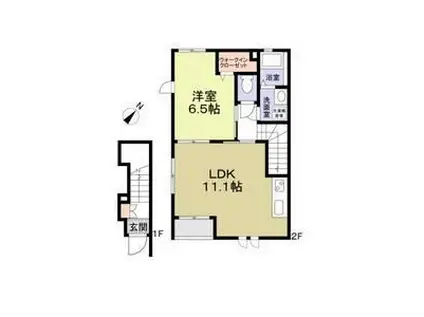 パークテラス八潮(1LDK/2階)の間取り写真