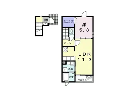リジエール(1LDK/2階)の間取り写真