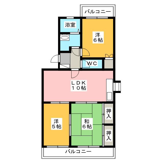 シャルマン駿河台(3LDK/3階)の間取り写真
