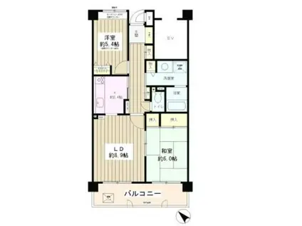 アポロハイツ(2LDK/7階)の間取り写真