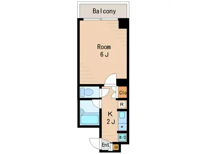 ストラーダ・ディ・ソーレ(1K/10階)の間取り写真