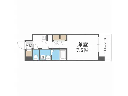 S-RESIDENCE福島GRANDE(1K/4階)の間取り写真
