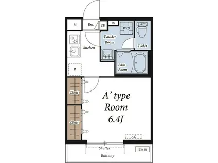 ヴィラ大和(1K/1階)の間取り写真