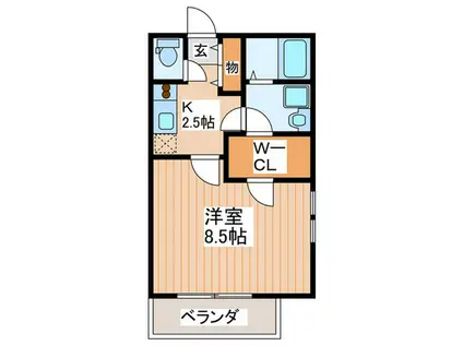リーブス京橋(1K/2階)の間取り写真