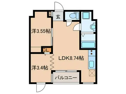 THE GRANDWIN(2LDK/5階)の間取り写真