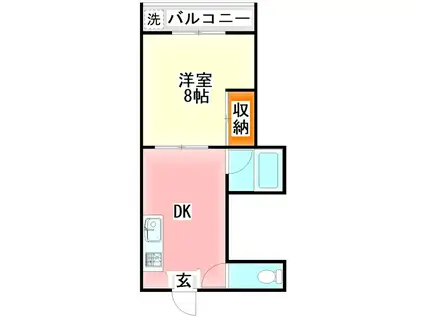 OASIS柏の森II(1DK/2階)の間取り写真