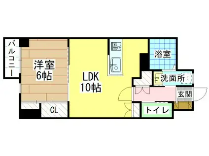 飛幡プライド(1LDK/5階)の間取り写真