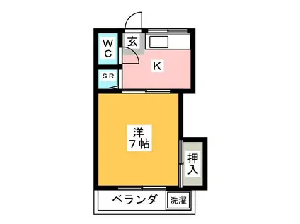常澄荘(1K/2階)の間取り写真