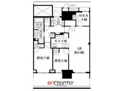 ベイズ タワー&ガーデン(2SLDK/27階)の間取り写真