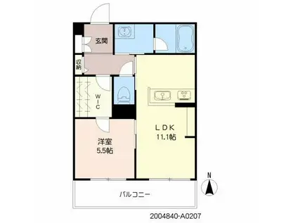 シャーメゾン BLOOM STAGE(1LDK/2階)の間取り写真