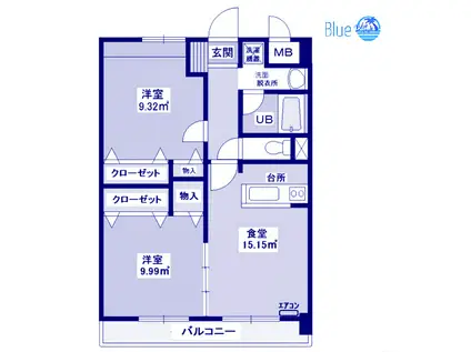 コンフォート和泉(2DK/3階)の間取り写真