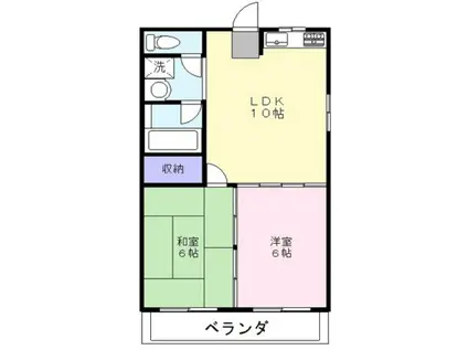 桜山ハイツ(2LDK/1階)の間取り写真