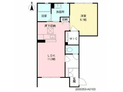 ファインシアコート(1LDK/1階)の間取り写真