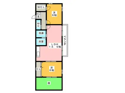 グランディールSONO(2LDK/1階)の間取り写真