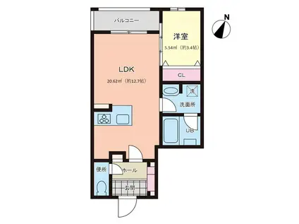 前島1丁目マンション(1LDK/1階)の間取り写真