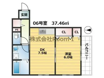 ディアコート・ソレイユII 旭化成ヘーベルメゾンHEBEL HAUS(1DK/2階)の間取り写真