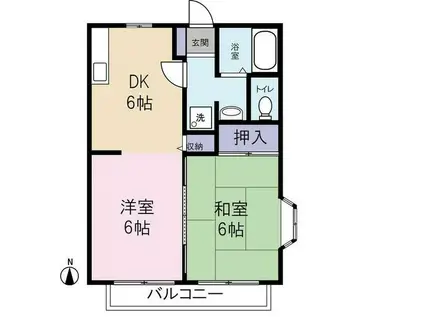 アネックス東名(2DK/1階)の間取り写真