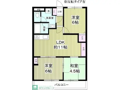 ダイキビル(3LDK/3階)の間取り写真