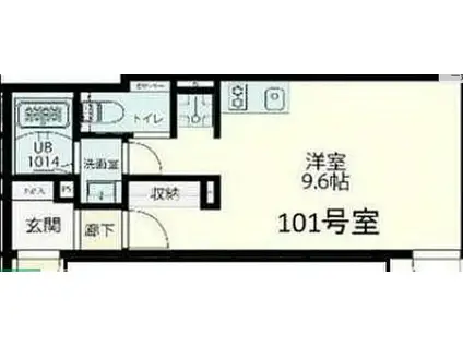 フォルスクラス四谷三丁目(ワンルーム/1階)の間取り写真