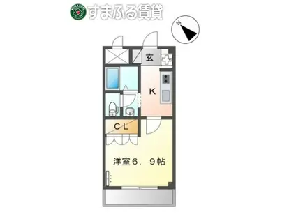 ライフシティツカサ(1K/1階)の間取り写真