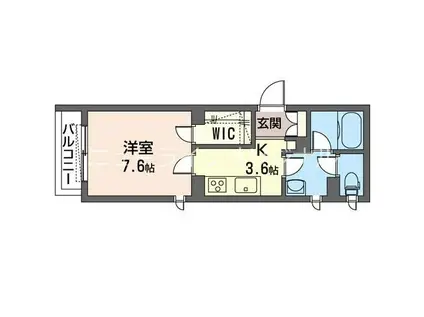 コンフォーザ鶴間(1K/3階)の間取り写真