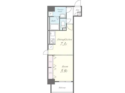 グランシャリオ(1DK/8階)の間取り写真