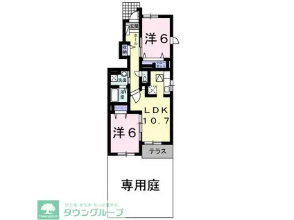 エテルノ ピアッツァ A(2LDK/1階)の間取り写真