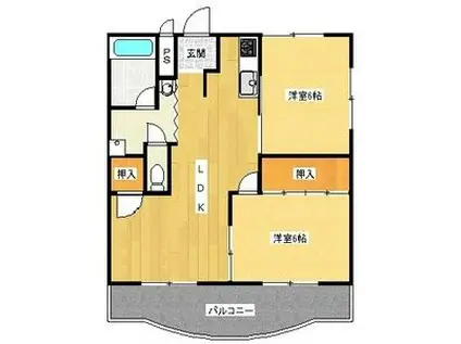 メゾン菊寿台(2LDK/2階)の間取り写真