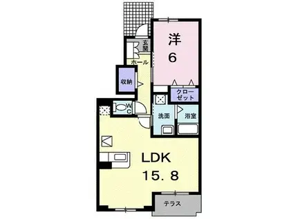 フラン・プロムナ-ドB(1LDK/1階)の間取り写真