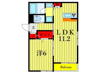 へーベルメゾン西葛西 W(1LDK/2階)の間取り写真