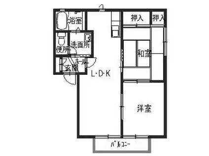 メゾンティファA(2LDK/2階)の間取り写真