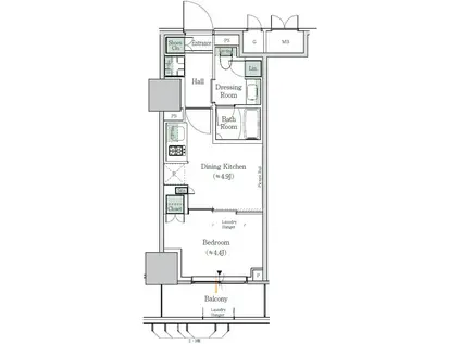 ワンルーフレジデンス西日暮里(1DK/5階)の間取り写真