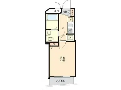 ヴェルト新宿イースト(1K/10階)の間取り写真