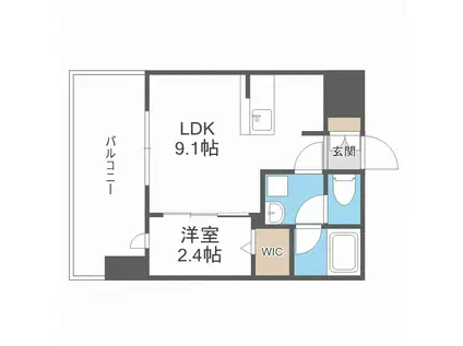 グランフォーレ博多ウォーターフロント(1LDK/12階)の間取り写真