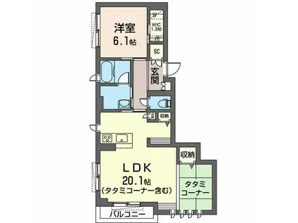 ルーチェブル(1LDK/2階)の間取り写真