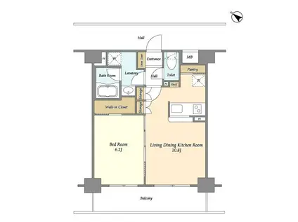 フラッツ東比恵(1LDK/7階)の間取り写真