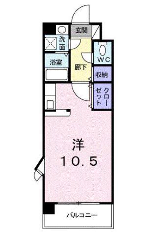 アミックス西ハゼ(ワンルーム/3階)の間取り写真